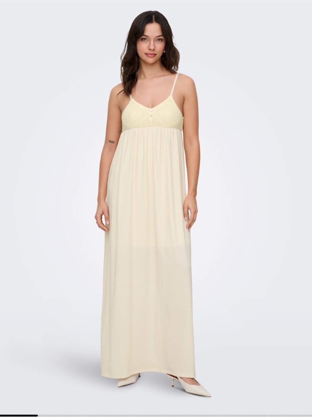 ONLY Cream Crochet Bust Maxi Dress – Size Small – NWT